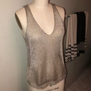 Foreve 21 Sparkle Silver Weave Tank